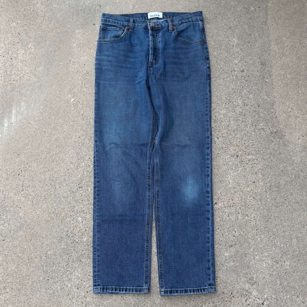 DU/ER Medium Wash Straight Leg Button Fly Mid Rise Men's Jeans Size 29x29